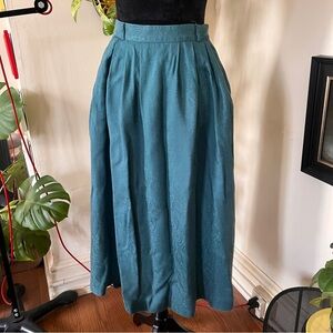 Vtg 80s JG Hook Green Paisley Skirt - Size 6